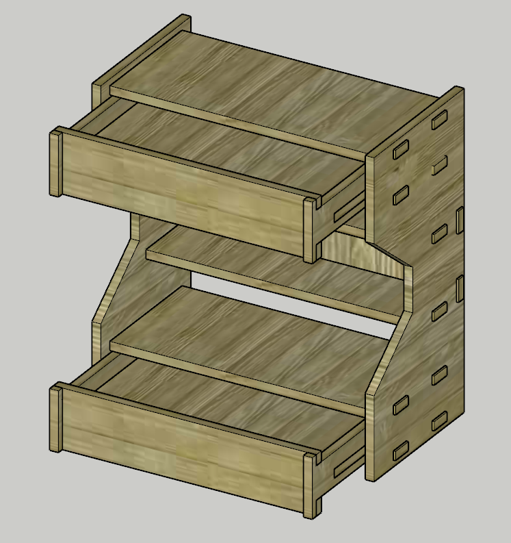 Wooden Cabinet with Hidden Drawer